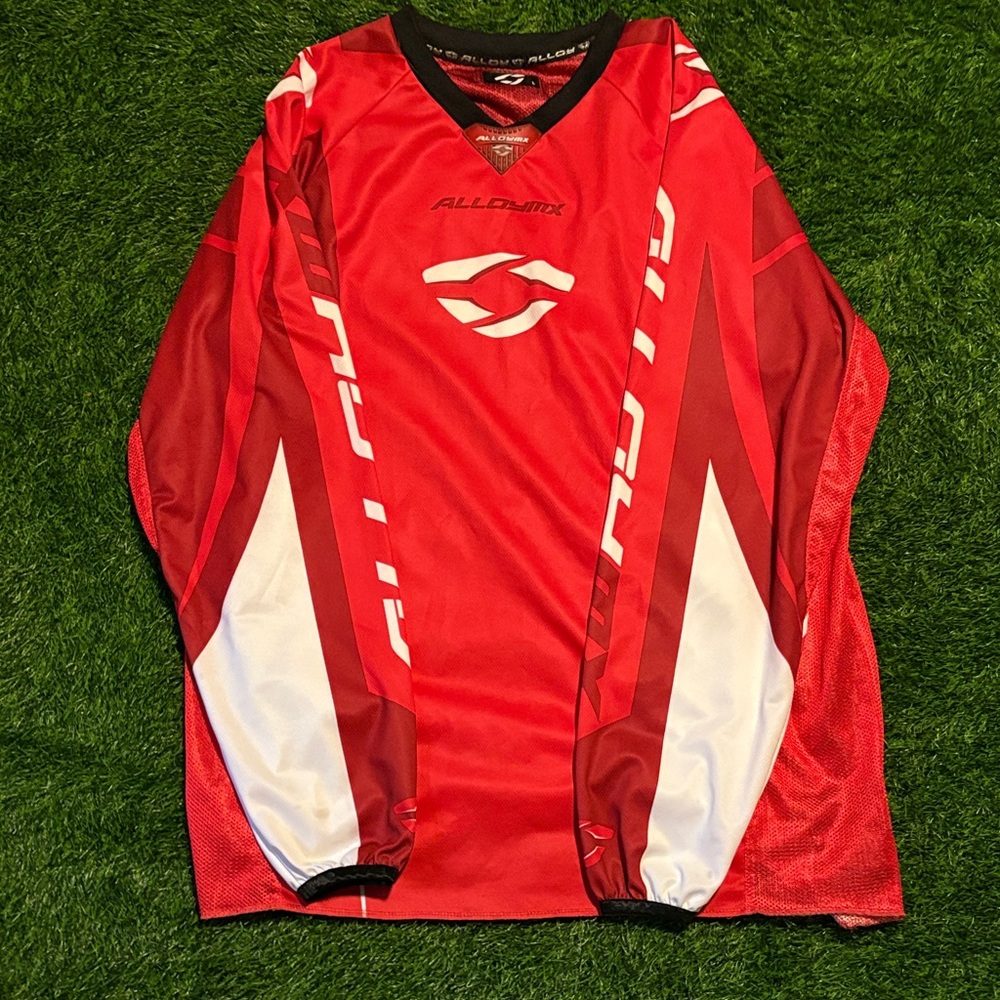 AlloyMX Red White Motocross Jersey Large